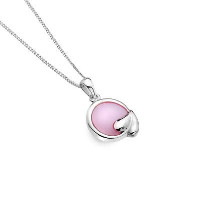 #ad Mackintosh Pink Leaf Pendant pink Mother of Pearl Solid Sterling Silver 925 $83.23