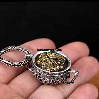 #ad Buddhism Style Lucky Money Transfer Personalized Silver Necklace Men#x27;s Retro $17.09