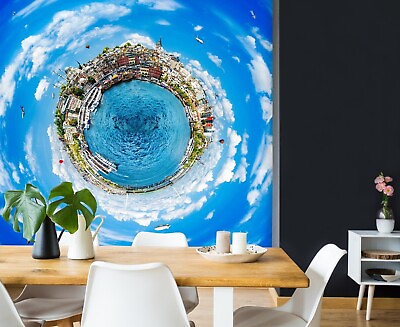 #ad 3D Round City G8632 Wallpaper Wall Murals Removable Self adhesive Erin AU $244.99