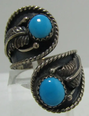 #ad SLEEPING BEAUTY TURQUOISE RING STERLING SILVER $210.00