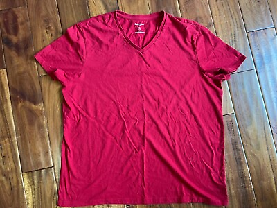 #ad Goodfellow amp; Co Red Short Sleeve Standard Fit Lyndale Tee Women#x27;s Size XXL $4.50