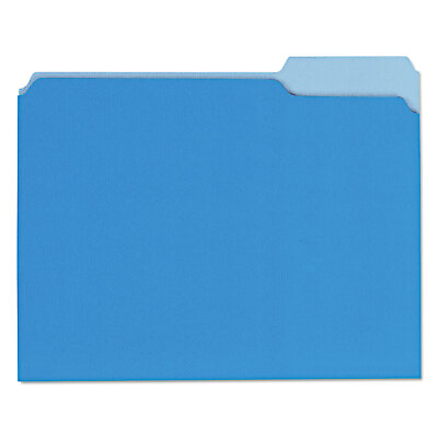 #ad UNIVERSAL Recycled Interior File Folders 1 3 Cut Top Tab Letter Blue 100 Box $22.58