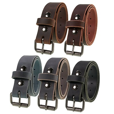 #ad Men#x27;s Genuine Buffalo Leather Belt 1 1 2quot; width Handmade in the USA By Amish $30.99