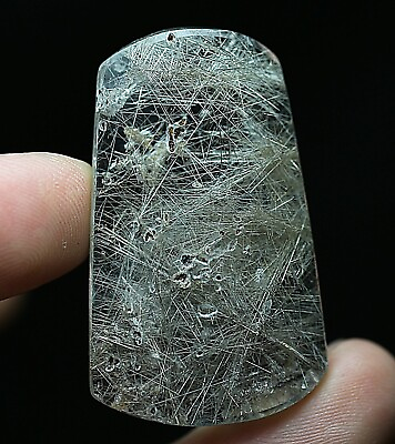 #ad 72Ct Natural Clear Beautiful Rutile Crystal Quartz Pendant Polished $38.99