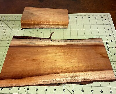 #ad Two Pieces Hawaiian Koa Wood w Bark 12 1 4quot; x 7quot; x 1 1 8quot; #076 $30.00
