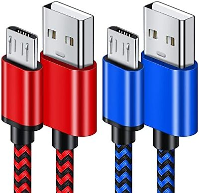 #ad Micro USB Quick Charger Cable 2Pack 10FT Long Android Phone 2.1A Fast Charging C $19.99