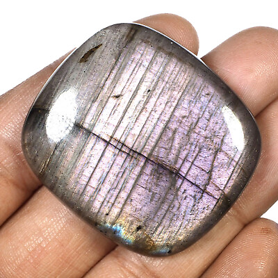 #ad 137.95 Cts Natural Labradorite 43.75mm Purple Fire Flashy Top Quality Gemstone $22.49