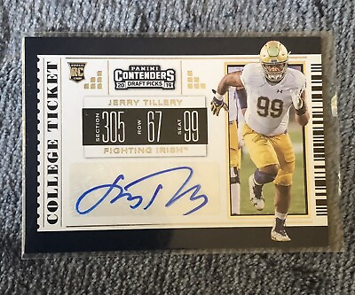 #ad 2019 Panini Contenders Draft Jerry Tillery Rookie Auto $2.99