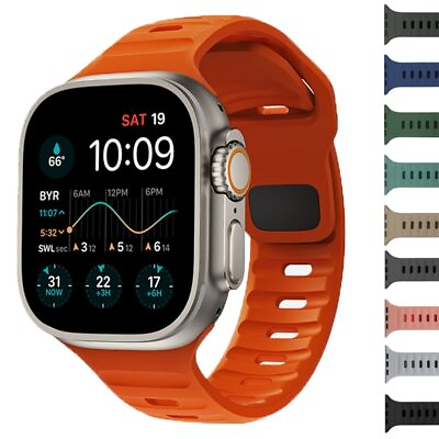 #ad Silicone Sport Strap Band For Apple Watch Series Ultra 9 8 7 SE 6 5 iWatch 49mm $6.59