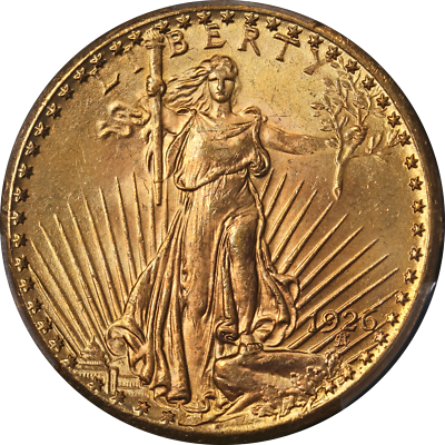 #ad 1926 P Saint Gaudens Gold $20 PCGS MS65 Superb Eye Appeal Strong Strike $3436.00