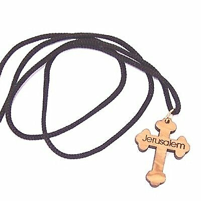 #ad Orthodox Eastern Cross olive wood necklace 60cm long 23.5 inches $12.90