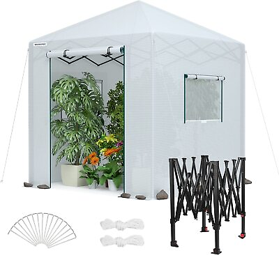 #ad WORKPRO 8#x27;x 8#x27; Portable Walk in Greenhouse Heavy Duty Gardening Canopy PE Cover $154.99