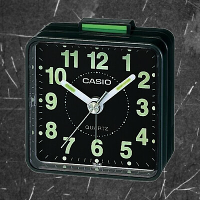 #ad Casio TQ140 1D Travel Clock Quartz Alarm Clock Neobrite Black w Battery New $11.95