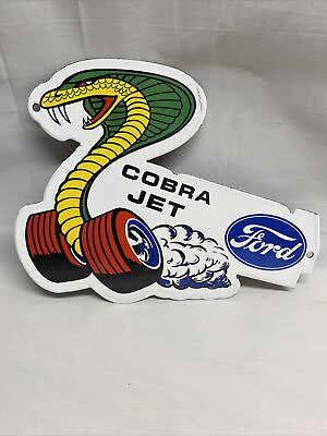 #ad Ford Cobra Jet Die Cut Vintage Style Porcelain Sign $69.99