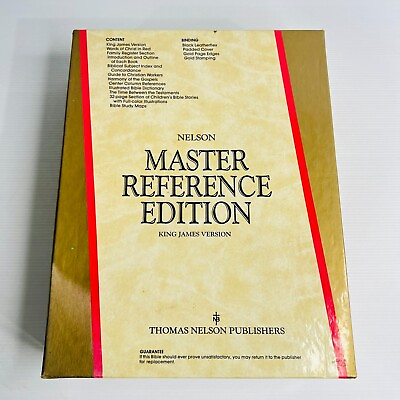 #ad Holy Bible Nelson Master Reference Edition Black LeatherFlex Gold Page Edges AU $79.99