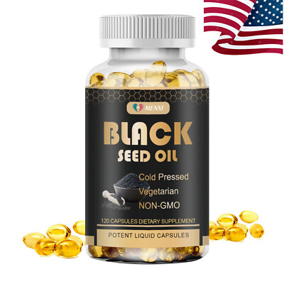 #ad Black Seed Oil Capsules 1000mg 120 Softgels Cold Pressed Black Cumin Seed Oil $13.79