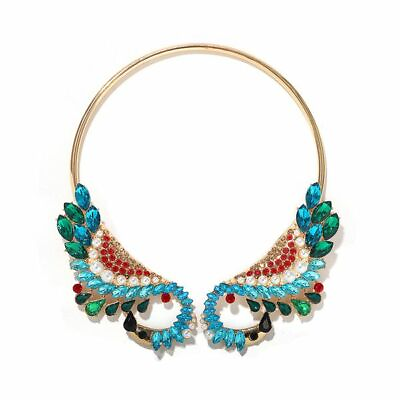 #ad 18k GP Magnificent Multi Color Peacock Choker Necklace with Crystal amp; Pearls $29.96