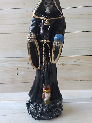 #ad Santa Muerte Blessed Color Black Grim Reaper Size 15quot; Fix Luck Bendesidad $75.00