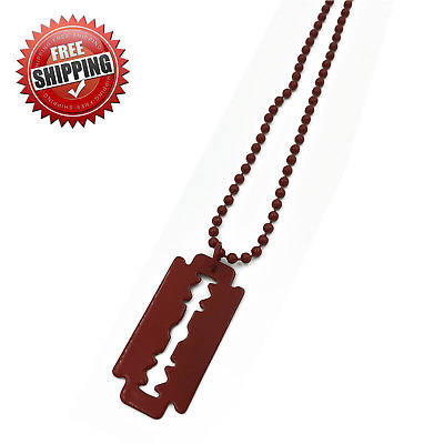 #ad Double Edge Blade Barber Jewelry Necklace Pendant With 22quot; Long Dog Tag Chain $9.99