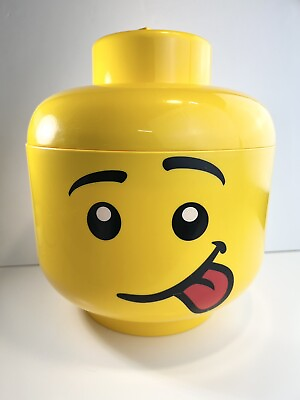 #ad LEGO Small Storage Container Head Boy Tongue Out Original Clean $14.90