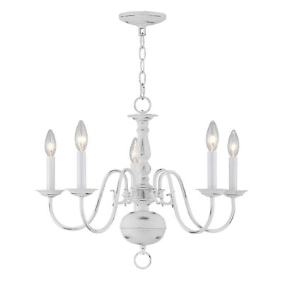 #ad Traditional Five Light Chandelier Antique White Finish Chandelier $158.95