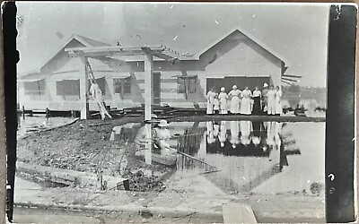 #ad RPPC Double Exposure People Construction Site Real Photo Vintage Postcard c1910 $17.06