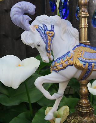 #ad Porcelain Horse Carousel Lamp SWAG brass Chandelier Vintage Nursery baby room $399.00