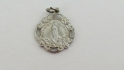 #ad OUR LADY OF FATIMA Medal Pray For Us Die Cut Religious Charm France Vintage $8.16