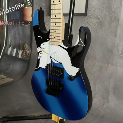 #ad Blue Beauty ST Electric Guitar Gunslinger Nagel Maple Fretboard Black FR Bridge $245.40