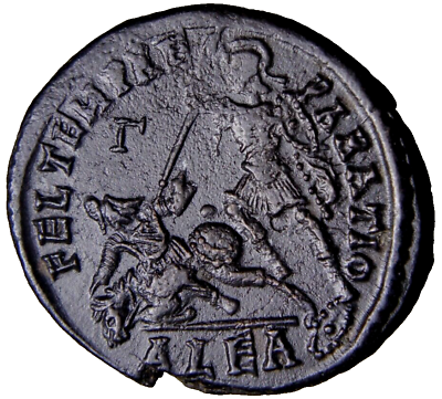 #ad BOLD War Fighting Details Spearing Constantius II Alexandria Roman Coin wCOA $88.00