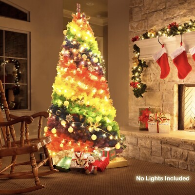 #ad 7’foot Party Rainbow Festive Tree Natural looking Real Like Full Events $199.00
