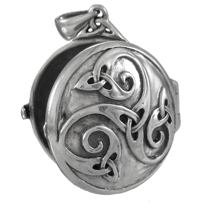#ad Sterling Silver Celtic Knot Triskele Swirl Locket by Dryad Design Irish Jewelry $129.99