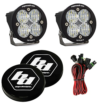 #ad Baja Designs Squadron Round Sport Clear Wide Cornering LED Lights W Rock Guards $269.85