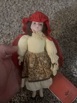 #ad Little Red Riding Hood Porcelain Doll Russ Doll Original Box Fairytale Vintage $20.00