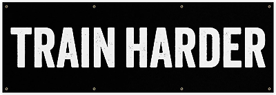 #ad Train Harder Banner Motivational Home Gym Flag 72 X 24 Inches $67.15