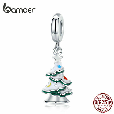 #ad BAMOER Christmas Tree CZ Charm s925 Sterling silver Fit European Women Bracelet $9.89