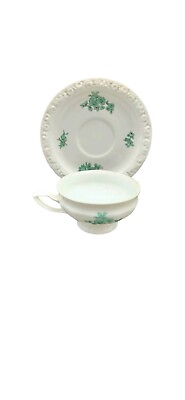 #ad Rosenthal Germany quot;Greenhavenquot; Cup and Saucer set Green and White $24.99