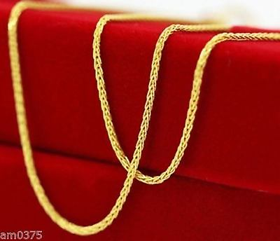 #ad 18quot;L ONSALE PURE 18K Yellow Gold Necklace Perfect Wheat Elegant Chain 1.64g $214.67