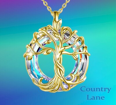 #ad New Tree Roots Gold Crystal Womens Pendant Necklace  $7.95