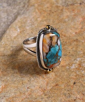 #ad Oyster Turquoise925 Sterling Silver Christmas Gift Ring Jewelry All Size SP 650 $16.75