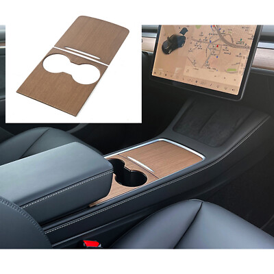 #ad For Tesla Model 3 Y 2020 22 Wood Grain ABS Central Console Panel Cover Trim I $44.70