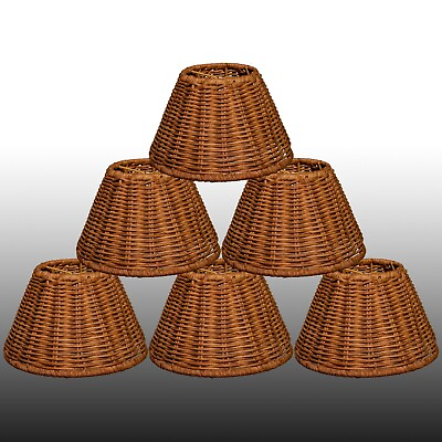 #ad chandelier shades set of 6 small Empire lamp shades woven wicker lamp shade ... $93.28