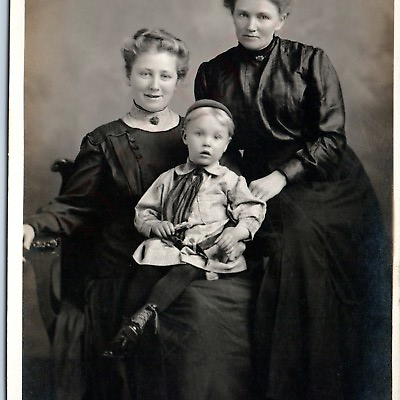 #ad c1910s Lovely Young Mother amp; Little Boy RPPC Grandma Rotten Teeth Smile Vtg A192 $6.25