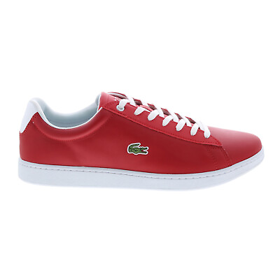 #ad Lacoste Hydez 0721 1 P SMA Mens Red Leather Lifestyle Sneakers Shoes $57.99