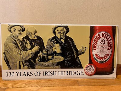 #ad George Killian#x27;s Irish Red Beer Lager Sign 130 years Irish Heritage 1995 RARE $66.49