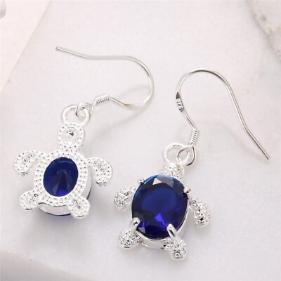 #ad Brand New 925 Silver Creative Turtle Earrings Zircon Earrings Jewelry Gift $4.58