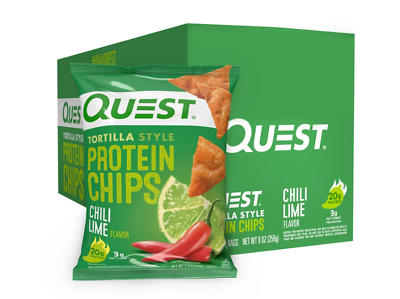 #ad Quest Tortilla Style Protein Chips Low Carb Baked Keto Friendly 8 Pack $15.75