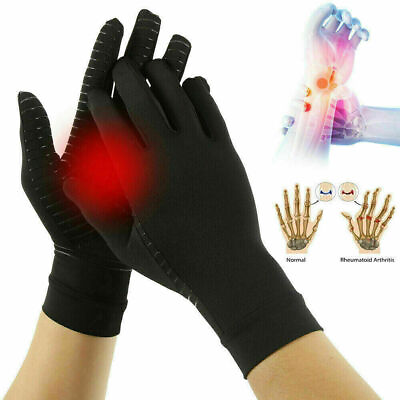 #ad Copper Arthritis Compression Gloves Hand Support Joint Pain Relief Full Finger $7.98