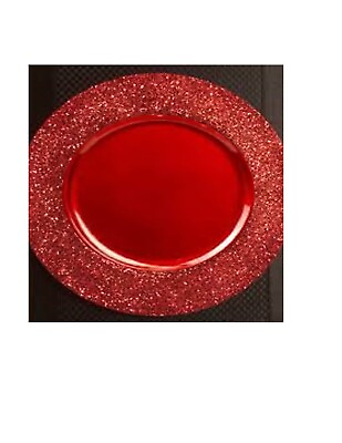 #ad Red Round Glitter Plate Chargers Set of 6 $24.00