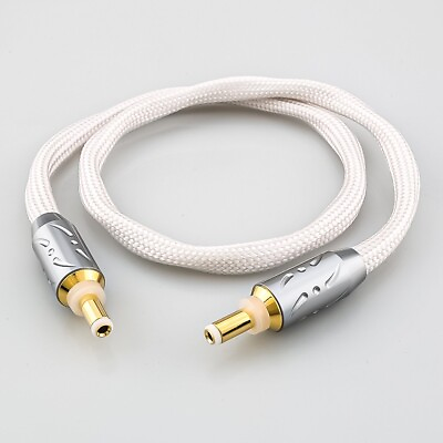#ad 5N Pure Silver 99.999% HIFI DC Cable DC2.1 TO DC2.1 Linear Power Supply Cable $142.50